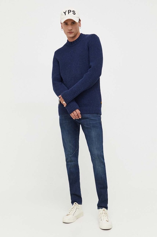 Vlněný svetr G-Star D23536.D170 námořnická modř AW23