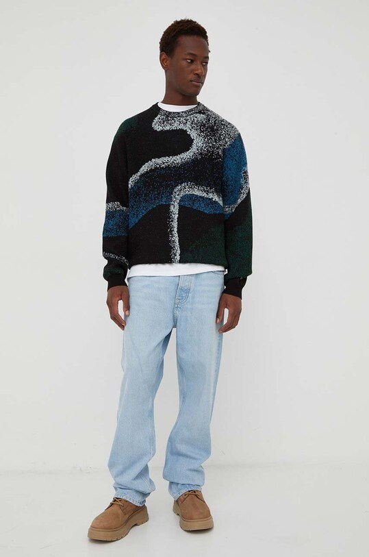Pulover s dodatkom vune PS Paul Smith M2R.245Y.L21940 crna AW23