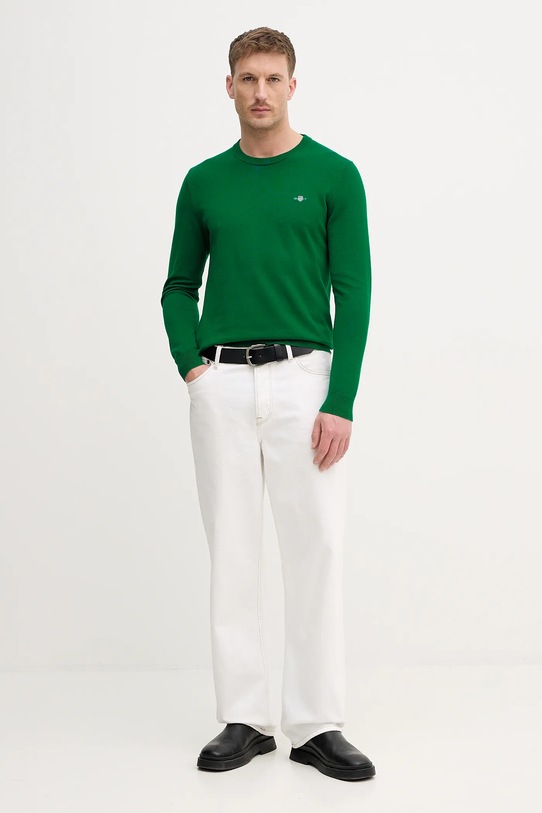 Gant sweter bawełniany 8030561 zielony AW25