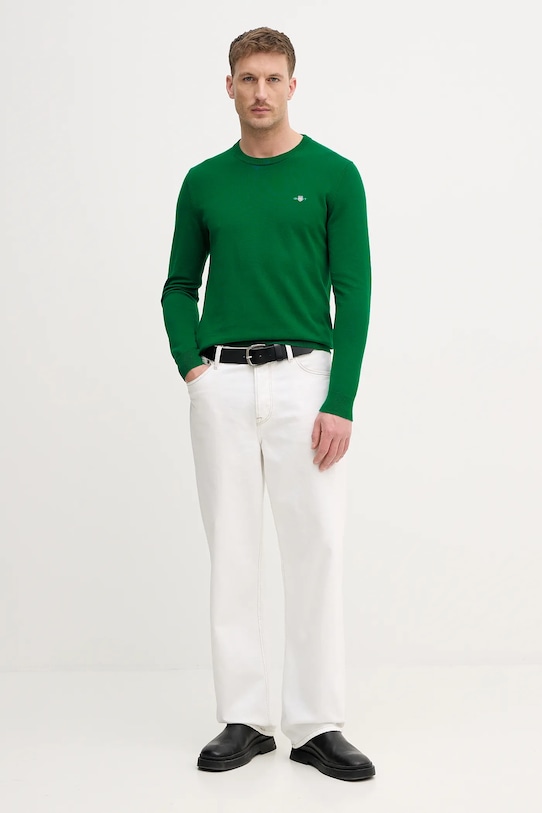 Gant sweter bawełniany 8030561 zielony AW25