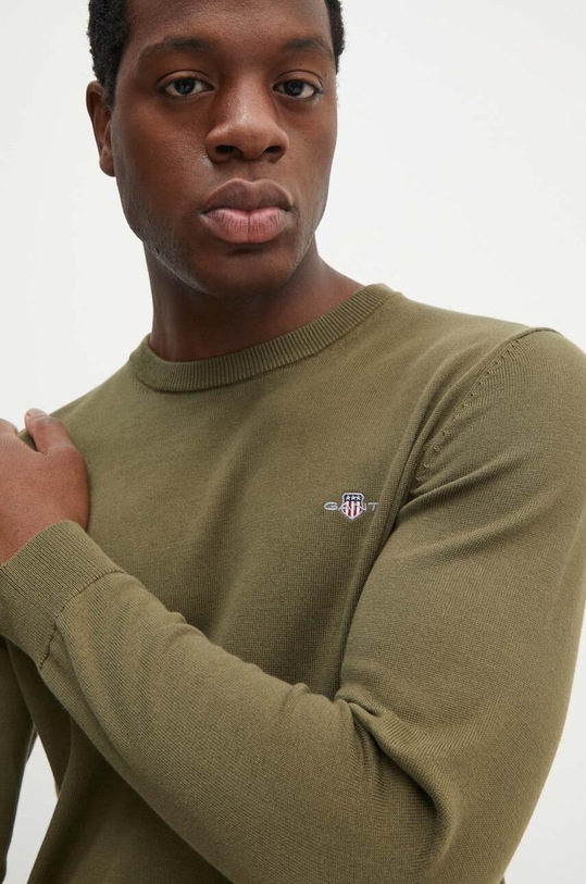 Gant pulover de bumbac subtiri verde 8030561