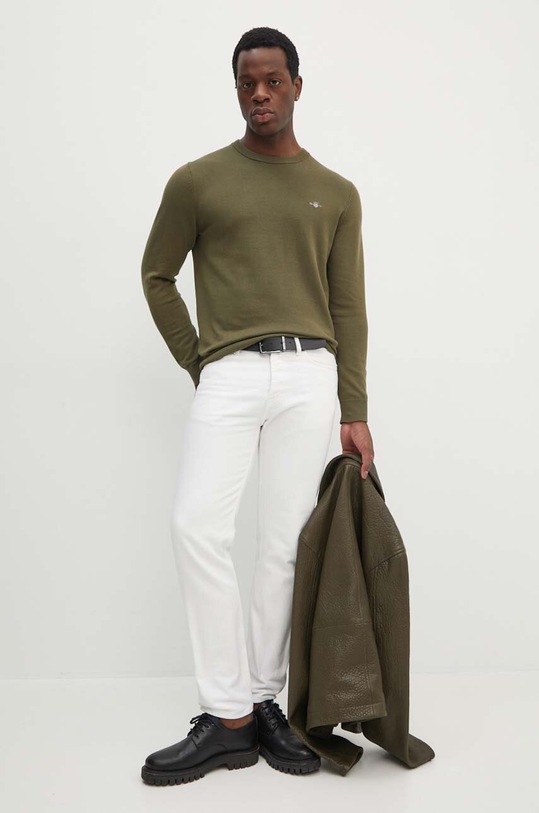 Gant pulover de bumbac 8030561 verde AW24