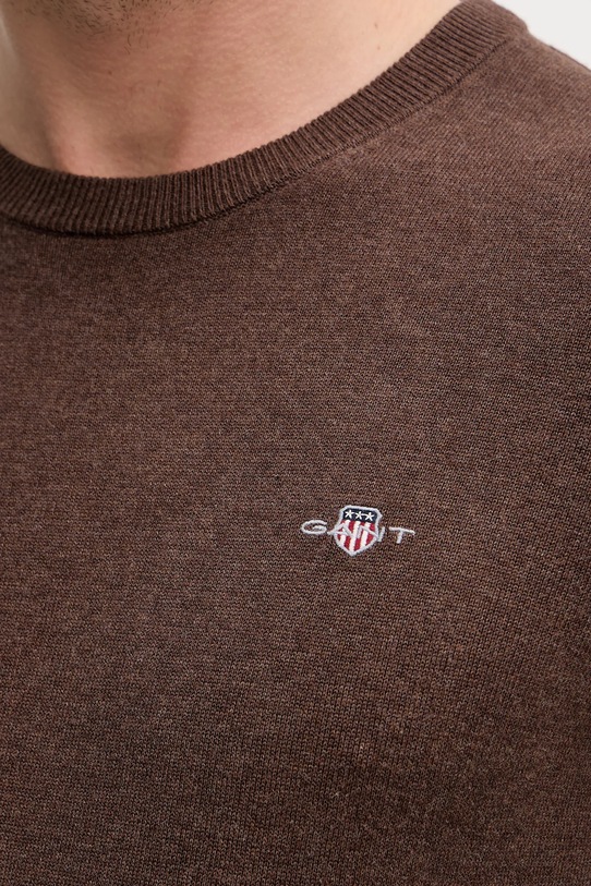 Gant sweter bawełniany 8030561 brązowy