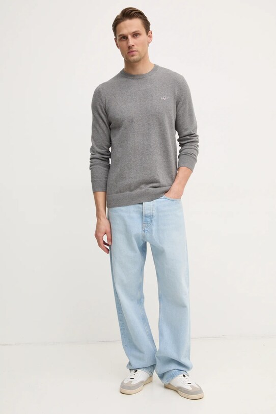 Gant pulover de bumbac 8030561 gri AW24