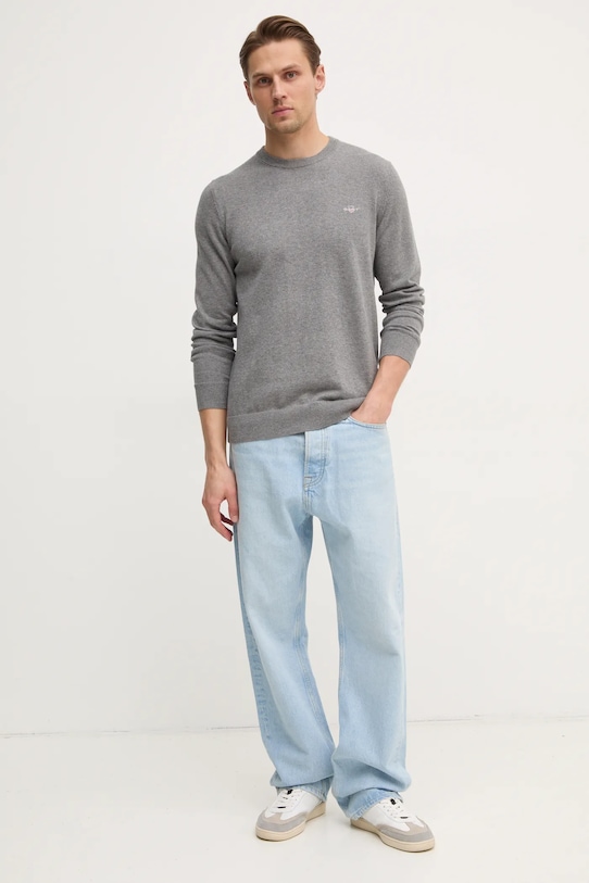 Gant sweter bawełniany 8030561 szary AW24