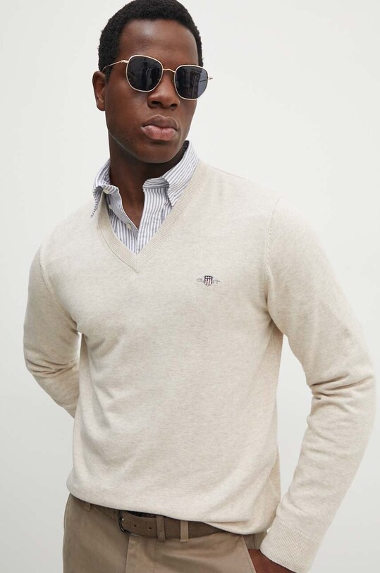 Gant sweter bawełniany beżowy 8030562