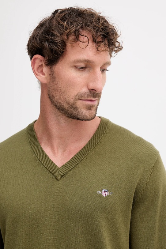 Gant sweter bawełniany zielony 8030562