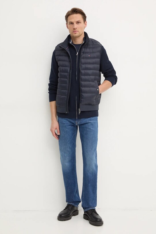 Bavlněný kardigan Gant 8040524 námořnická modř SS25