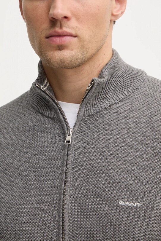 Gant cardigan din bumbac 8040524 gri