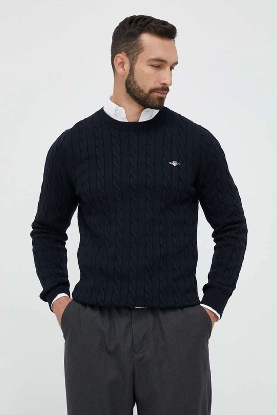 Gant sweter bawełniany granatowy 8050601