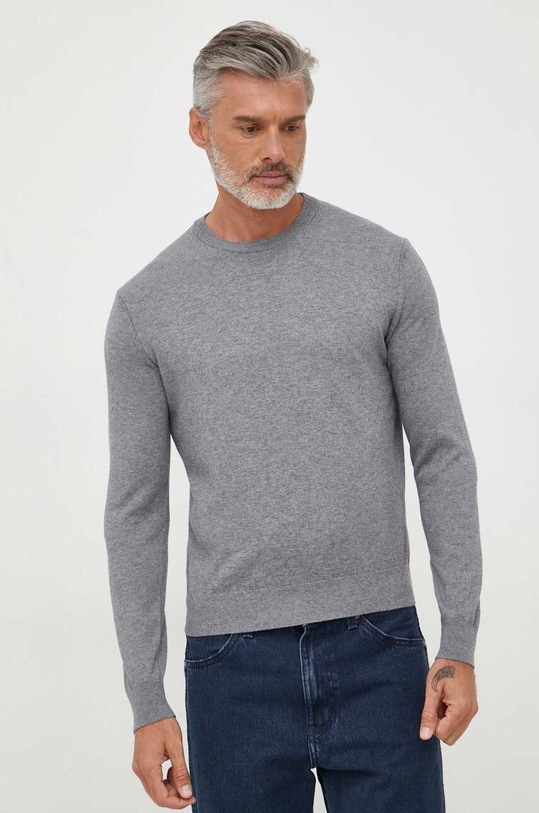 United Colors of Benetton sweter z domieszką wełny okrągły szary 101AU103Q.744