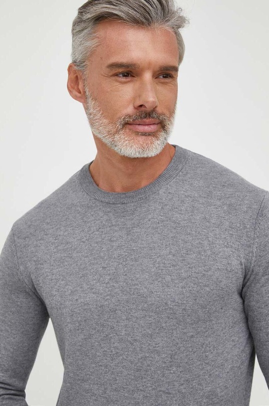 United Colors of Benetton sweter z domieszką wełny szary 101AU103Q.744