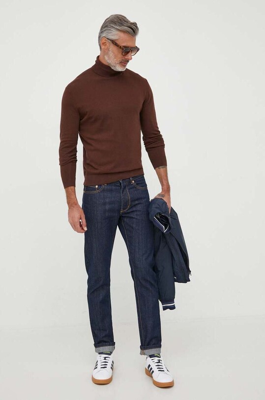 Pulover United Colors of Benetton 10CVU2519.1Y0 rjava AW23