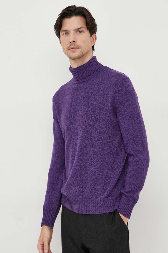 Πουλόβερ με προσθήκη μαλλιού United Colors of Benetton μωβ 1235U2522.459