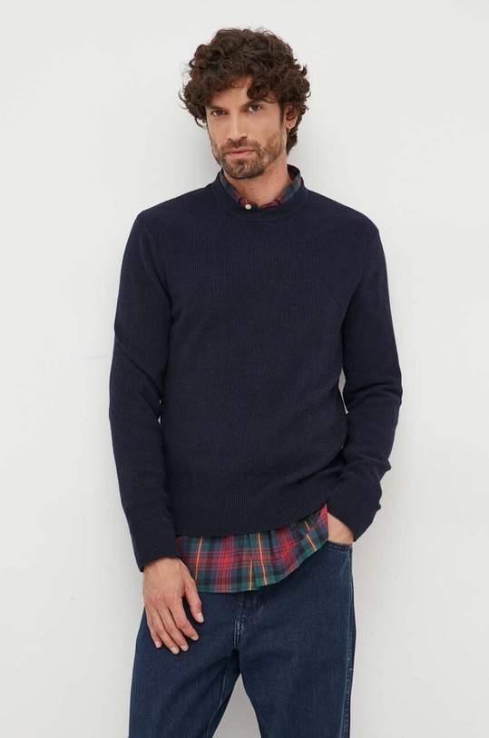 United Colors of Benetton sweter z domieszką wełny granatowy 1035U104S.66U