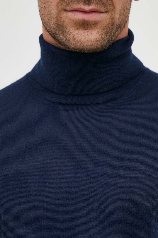 United Colors of Benetton sweter wełniany 11AHU2010.616 granatowy