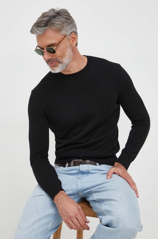 Pulover od kašmira United Colors of Benetton bez uzorka crna 10K1U105S.700