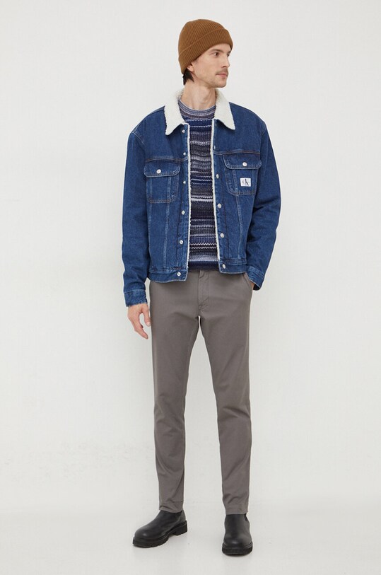 United Colors of Benetton sweter wełniany 105CU105O.852 granatowy AW23