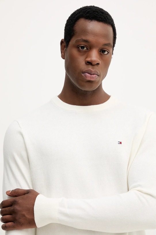 Πουλόβερ με μείγμα κασμίρ Tommy Hilfiger μπεζ MW0MW28046