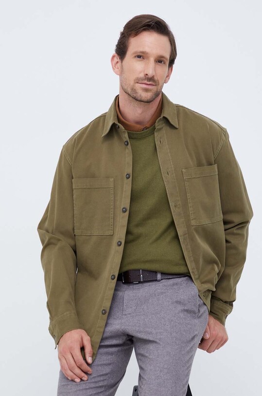 Tommy Hilfiger sweter z domieszką kaszmiru MW0MW28046 zielony NC24