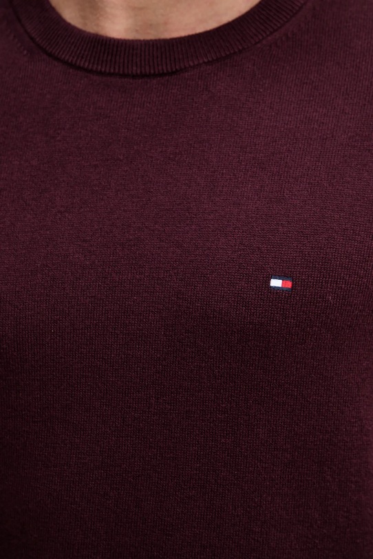 Tommy Hilfiger pulover din amestec de casmir MW0MW28046 burgundia