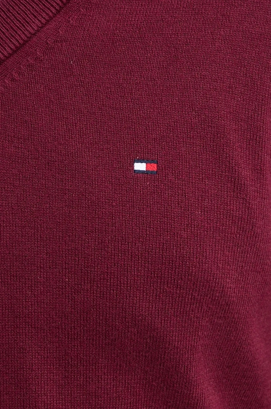 Tommy Hilfiger sweter z domieszką kaszmiru MW0MW28047 bordowy
