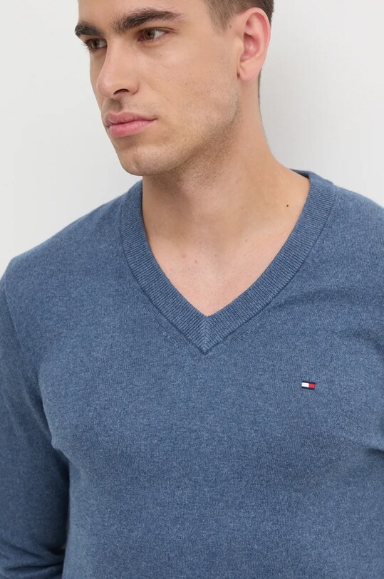 Свитер с примесью кашемира Tommy Hilfiger голубой MW0MW28047