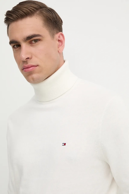 Sveter s prímesou kašmíru Tommy Hilfiger béžová MW0MW28048