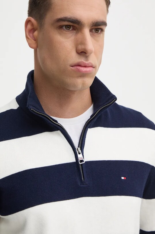 Свитер с примесью кашемира Tommy Hilfiger тёмно-синий MW0MW28049