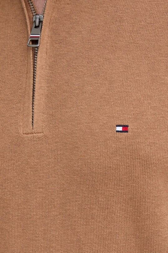 Svetr s příměsí kašmíru Tommy Hilfiger MW0MW28049 hnědá