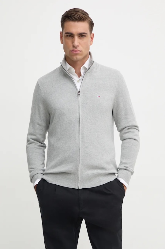 Кардиган з домішкою кашеміру Tommy Hilfiger з додаванням вовни сірий MW0MW28050