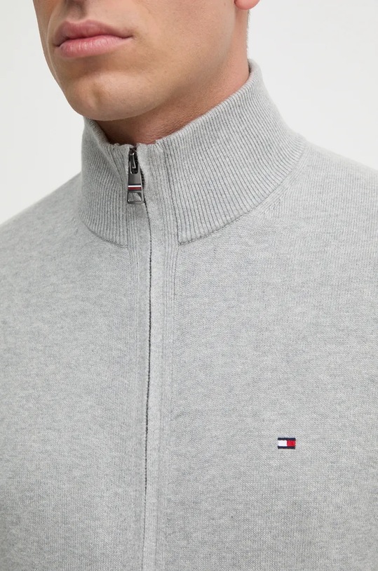 Tommy Hilfiger kardigan z domieszką kaszmiru MW0MW28050 szary