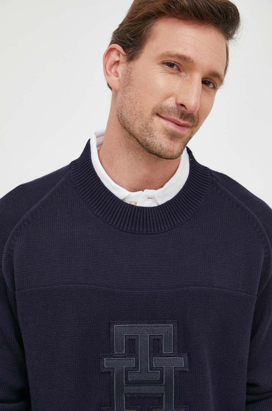 Tommy Hilfiger sweter bawełniany granatowy MW0MW33085
