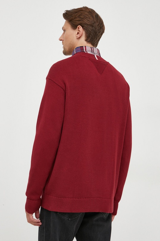 Tommy Hilfiger pulover de bumbac MW0MW33085 burgundia AW23