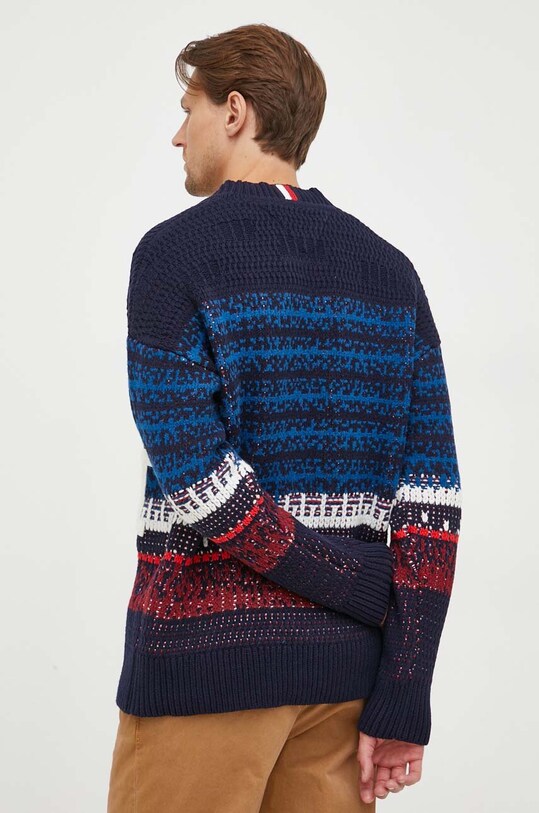 Tommy Hilfiger kardigan z domieszką wełny MW0MW33088 granatowy AW23