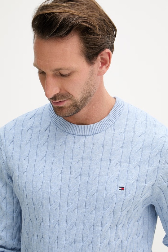 Tommy Hilfiger svetr pánský bavlněný modrá MW0MW33132