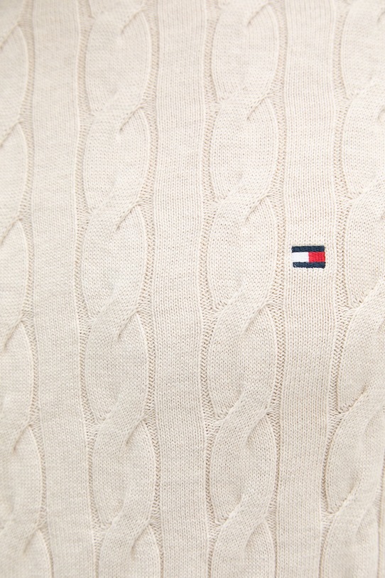 Tommy Hilfiger Πουλόβερ ανδρικό βαμβακερό MW0MW33132 μπεζ