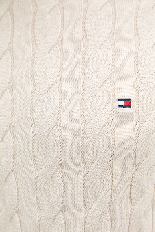 Tommy Hilfiger Πουλόβερ ανδρικό βαμβακερό MW0MW33132 μπεζ