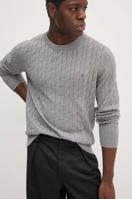 Бавовняний светр Tommy Hilfiger сірий MW0MW33132