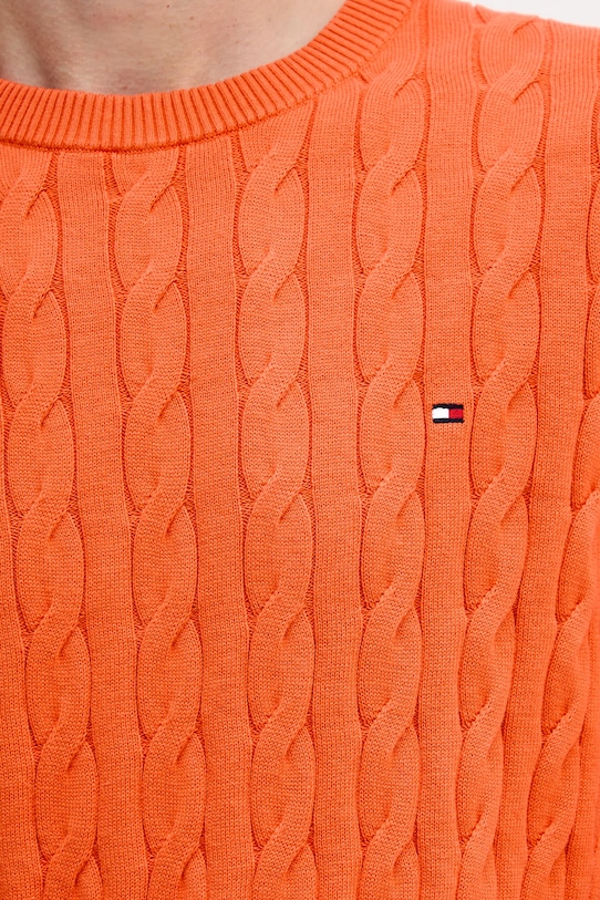 Tommy Hilfiger sweter bawełniany MW0MW33132 pomarańczowy