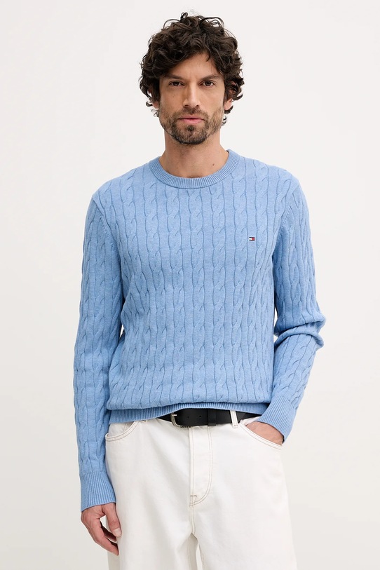 Βαμβακερό πουλόβερ Tommy Hilfiger βαμβάκι μπλε MW0MW33132