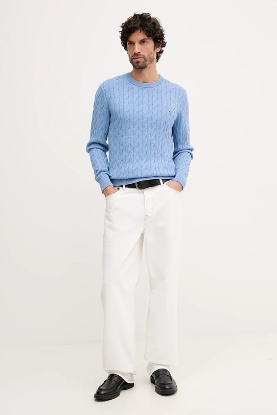 Βαμβακερό πουλόβερ Tommy Hilfiger MW0MW33132 μπλε AW25