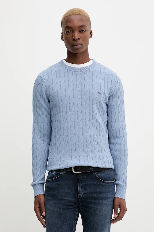 Tommy Hilfiger sweter bawełniany bawełna niebieski MW0MW33132