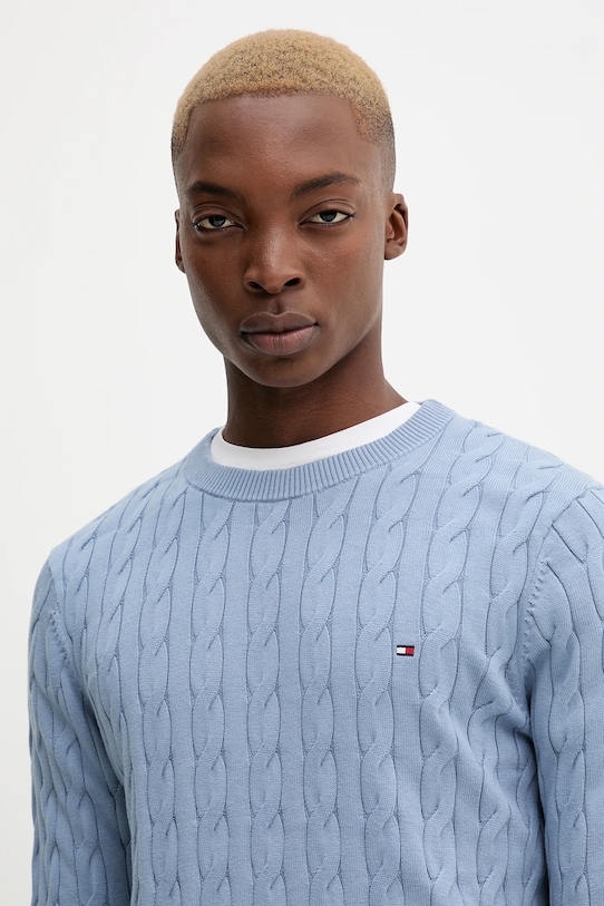 Tommy Hilfiger sweter bawełniany niebieski MW0MW33132