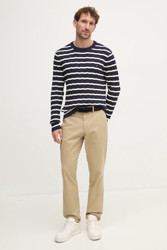 Хлопковый свитер Tommy Hilfiger MW0MW33132 тёмно-синий AW25