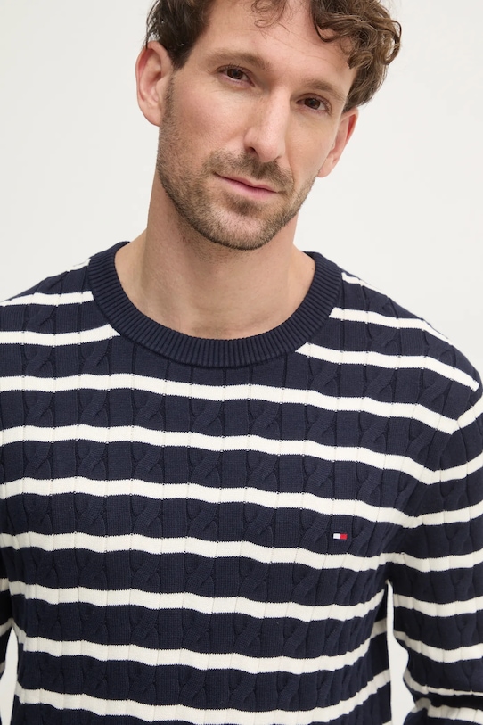 Хлопковый свитер Tommy Hilfiger тёмно-синий MW0MW33132