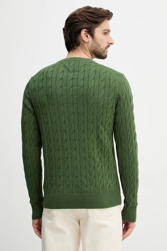 Odzież Tommy Hilfiger sweter bawełniany MW0MW33132 zielony