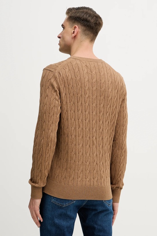 Odzież Tommy Hilfiger sweter bawełniany MW0MW33132 brązowy