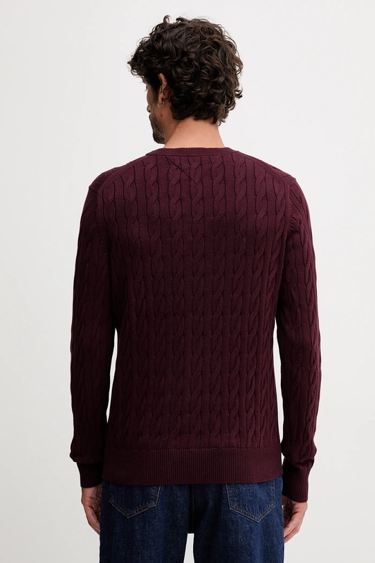Odzież Tommy Hilfiger sweter bawełniany MW0MW33132 bordowy