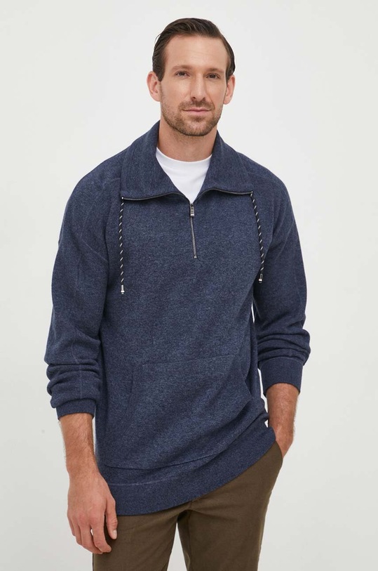 BOSS sweter z domieszką wełny granatowy 50500639